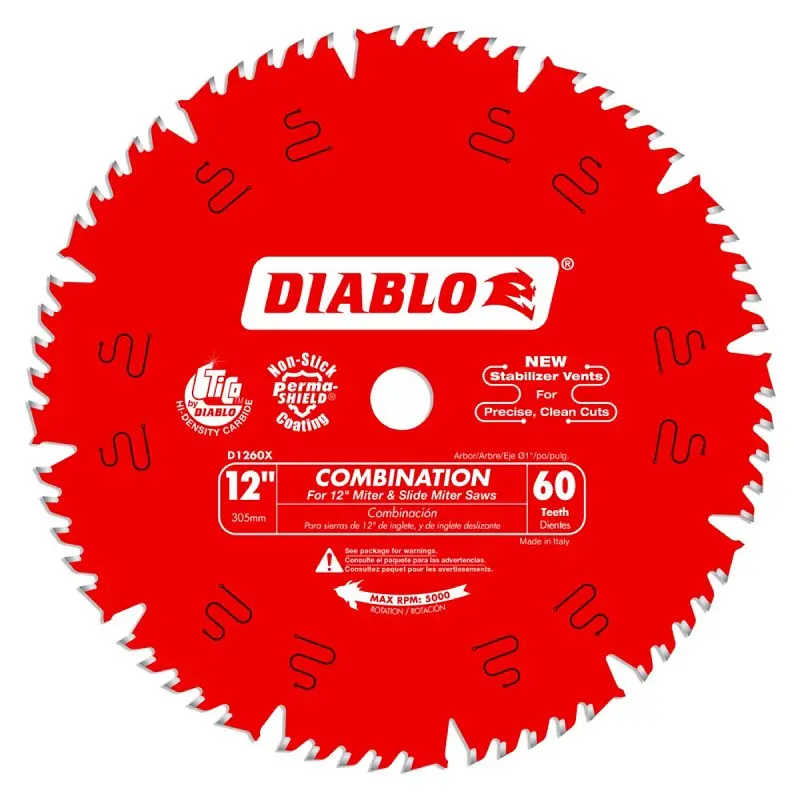 12-Inch 60-Tooth Carbide-Tipped Circular Saw Blade For Precision Cutting 1