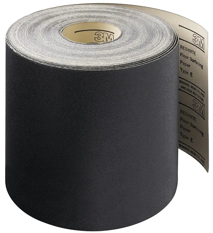 3M 15299 Floor Surfacing Sandpaper Roll — 8" X 50 Yd, 100-Grit Resin-Bonded Abrasive, Paper Backing 1