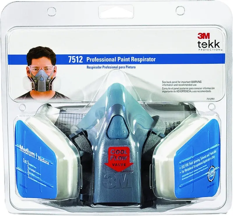 3M Tekk 7512Pa1-A/R-7512E Professional Paint Spraying Respirator – Medium Valved Half-Mask, P95 Dual-Cartridge System 1