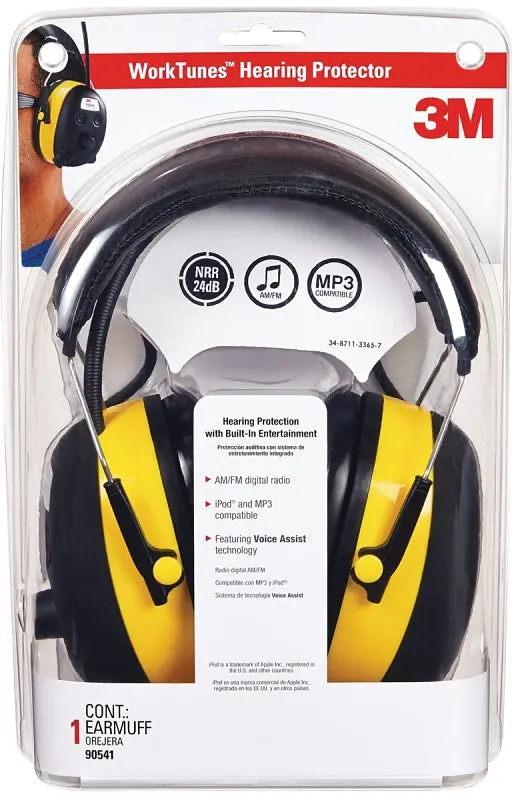 3M Tekk 90541 Passive Hearing Muffs – 22 Db Nrr, High-Visibility Black/Yellow Design 1