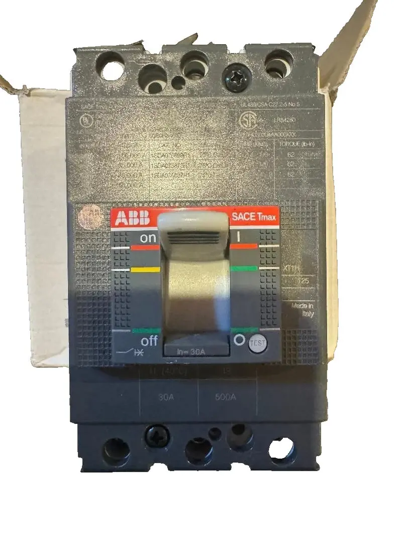 Abb Sace Xt1H 125A Circuit Breaker – Tmax Series, 3-Pole, 30A Trip 1