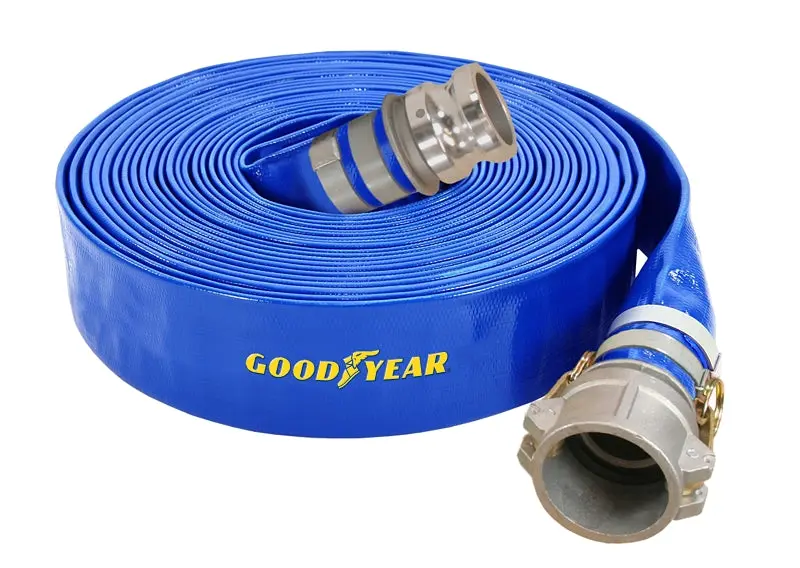 Abbott Rubber 3" Id Pvc Pump Discharge Hose Assembly – 50-Foot Blue Heavy-Duty Hose With Male/Female Couplings 1