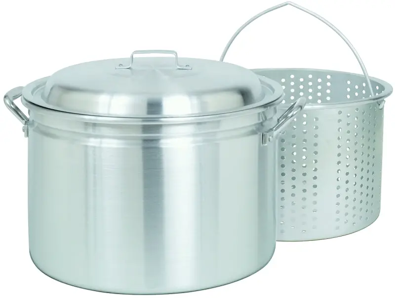 Aluminum Stock Pot With Steamer Basket – 24 Qt Capacity, Bayou Classic 4024 Heavy-Duty Cooking Pot 1