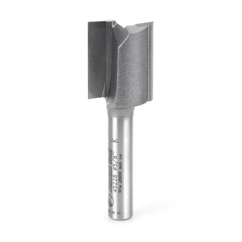 Amana Tool 45228 Carbide-Tipped Straight Plunge Router Bit – 5/8" Diameter, 3/4" Cut Depth, 1/4" Shank 1