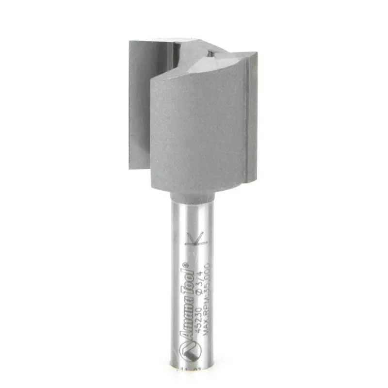 Amana Tool 45230 High-Efficiency Straight Plunge Router Bit – 3/4" Diameter, 3/4" Cut Height, 1/4" Shank, 2" Long 1