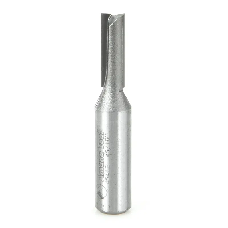 Amana Tool 45412 High-Production Straight Plunge Router Bit – 5/16" Dia, 1" Cut Depth, 1/2" Shank, 2-3/4" Overall Length 1