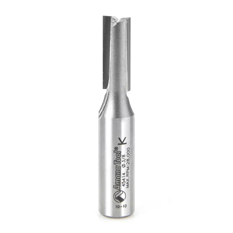 Amana Tool 45414 Carbide-Tipped Straight Plunge Bit – 3/8" Diameter, 1" Cutting Height, 1/2" Shank 1