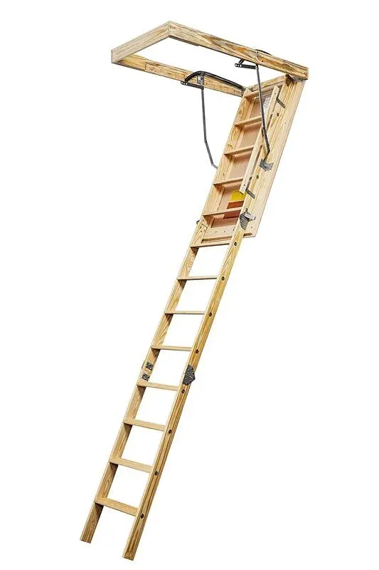 American Stairways Husky 444 Disappearing Attic Stair – 10-Foot Ceiling Height, 13-Step, 250 Lb Capacity 1