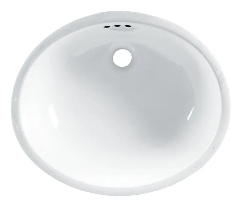 American Standard Ovalyn Undermount Sink – Oval Basin, 4" Faucet Centers, Triple-Mounting Hole, Glossy White Ceramic 1