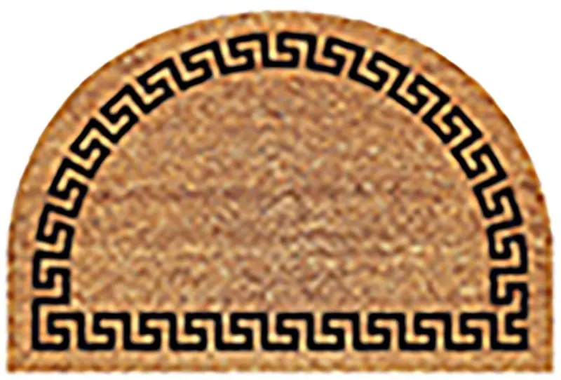 Americo Home 77Flgky023 Greek Key Coir Door Mat – Semi-Circular, 24" X 36", Natural Fiber 1