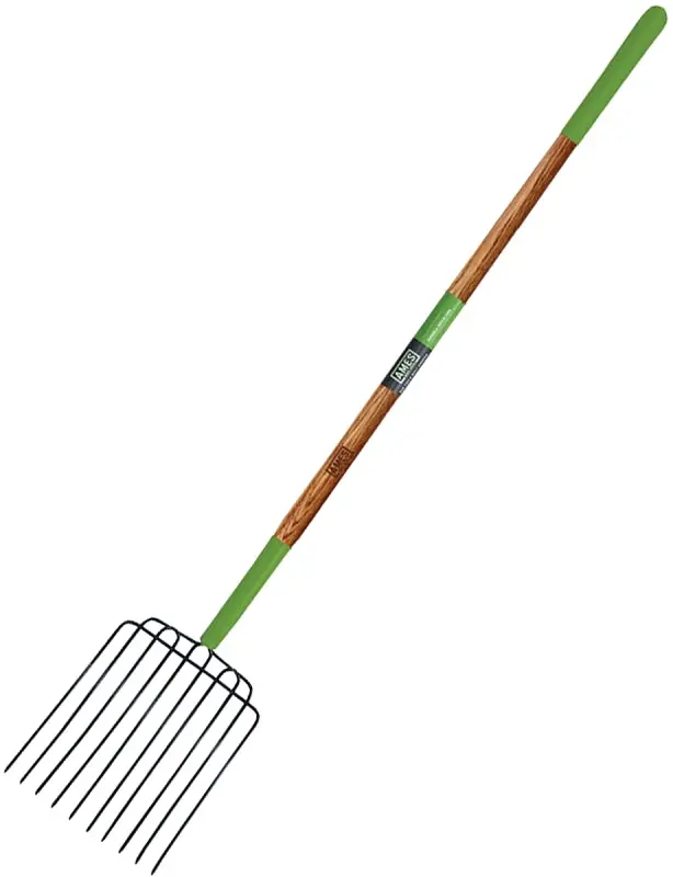 Ames Steel-Tine Manure Fork – 61" Wood Handle, Farm & Stable Use 1
