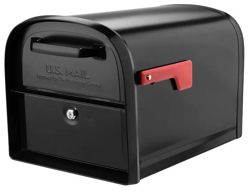 Architectural Mailboxes Oasis Large Steel Mailbox – Galvanized Black Post-Mount Unit, 11.3" W × 20" D × 11.5" H 1