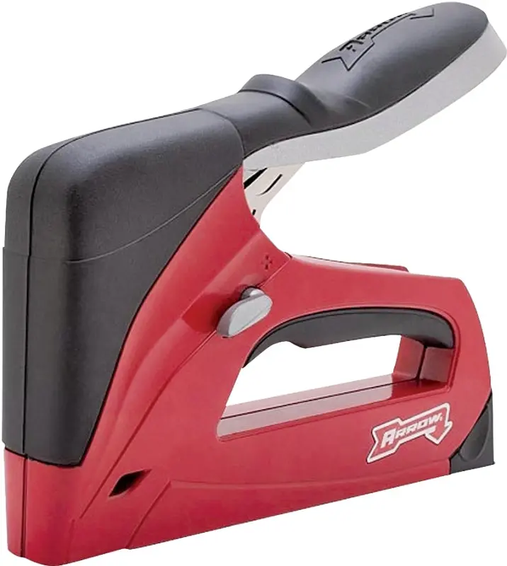 Arrow T50Red Heavy-Duty Manual Staple Gun – Aluminum Body, Red Finish, Compatible With 6–14 Mm T50 Staples 1