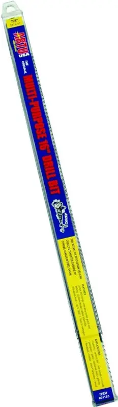 Artu 01185 Parabolic Jobber Drill Bit – 7/8" Diameter, 16" Overall Length, Reduced 1/2" Shank 1