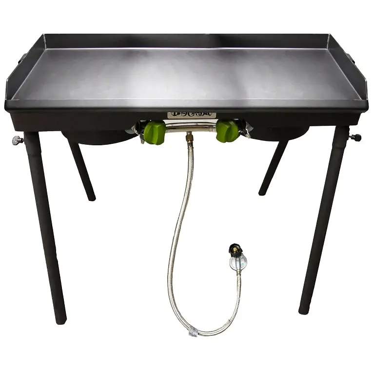 Barbour Ps217 Dual-Burner Patio Stove With Griddle Top – 30,000 Btu, Aluminum & Steel Construction, Outdoor Cooking Station 1