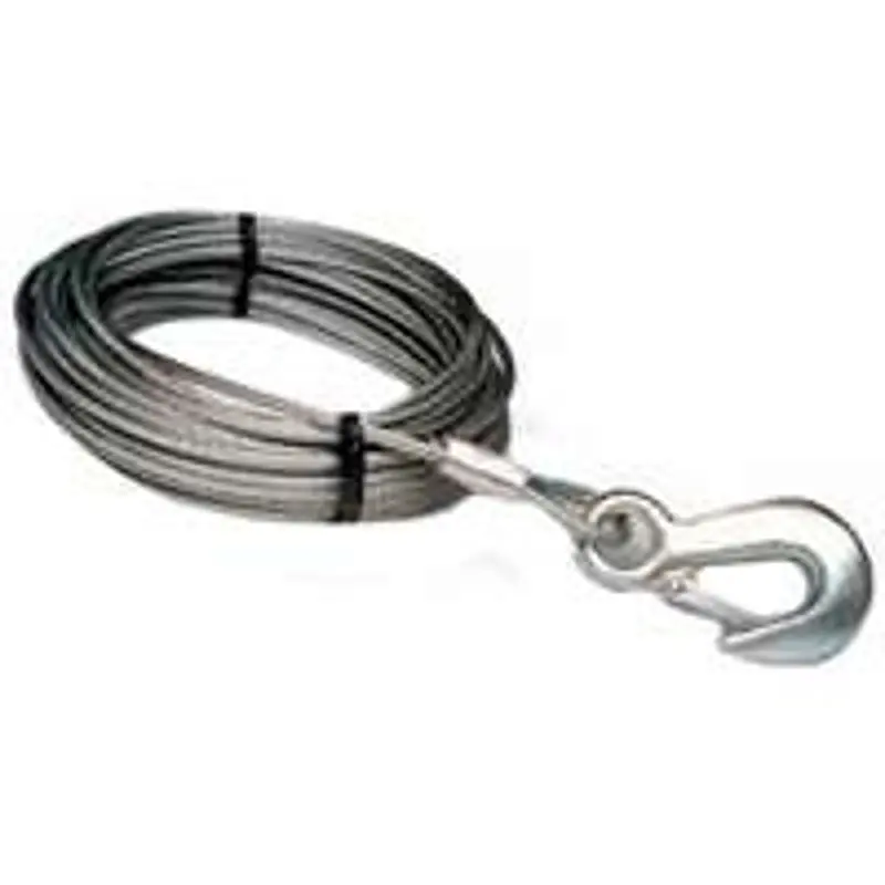 Baron 7/32" Galvanized Winch Cable – 50-Foot Length With Hook End 1