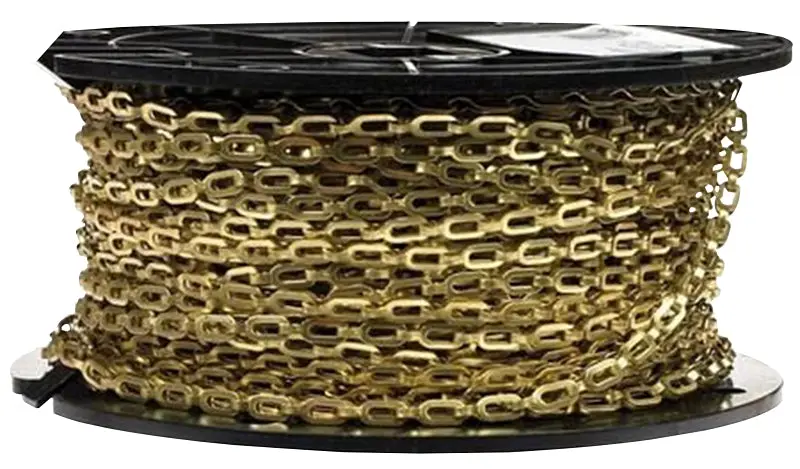 Baron 7183 #1/0 Brass-Plated Sash Chain – 200-Foot Spool, Steel Core 1