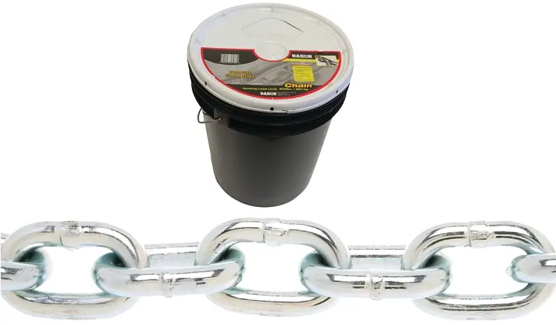 Baron Pc30316P 3/16" Proof Coil Chain – 250 Ft, Grade 30 Galvanized Steel With Zinc Finish 1
