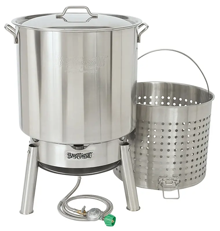 Bayou Classic Kds-182 Stainless Steel Crawfish Boiling Kit – 82-Quart Capacity, 21" Square Dimensions 1