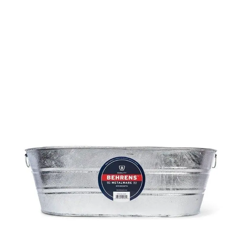 Behrens 16-Gallon Heavy-Duty Steel Wash Tub – Oval Design, Rust-Resistant Finish 1