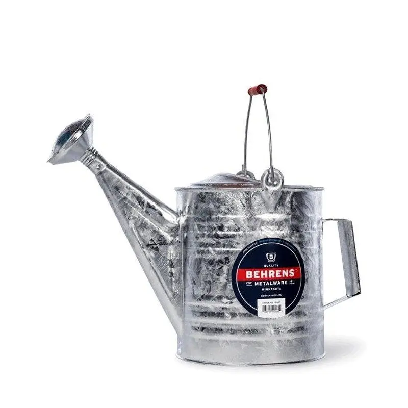 Behrens 2-Gallon Steel Watering Can – Heavy-Duty Galvanized Metal Design 1