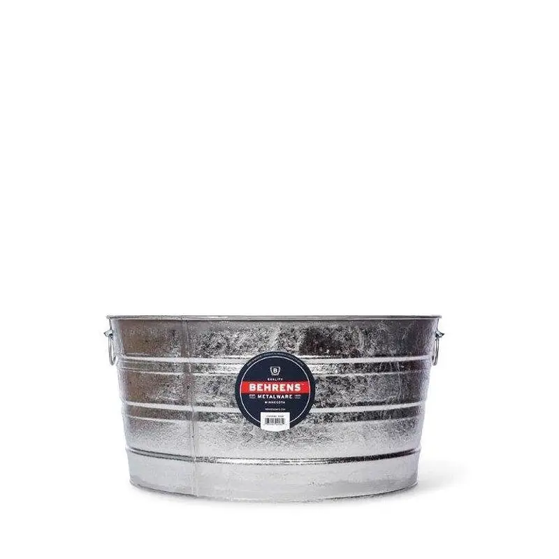Behrens 2-Wash Steel Utility Tub – 15-Gallon Capacity, Heavy-Duty Galvanized Construction 1