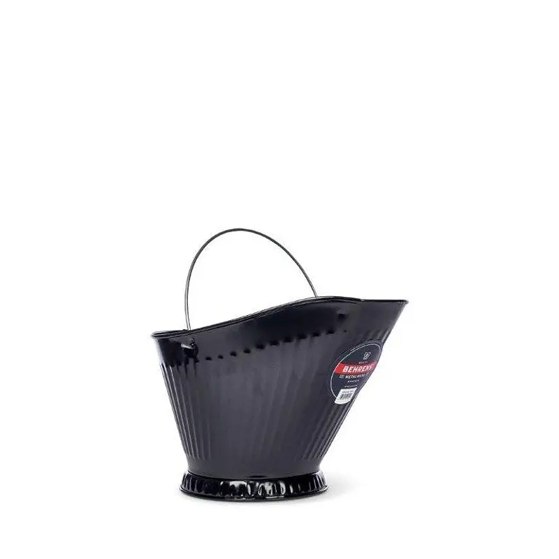 Behrens 617P Galvanized Steel Coal Hod – 3.5-Gallon Capacity, Black Finish, Durable Wire Handle 1
