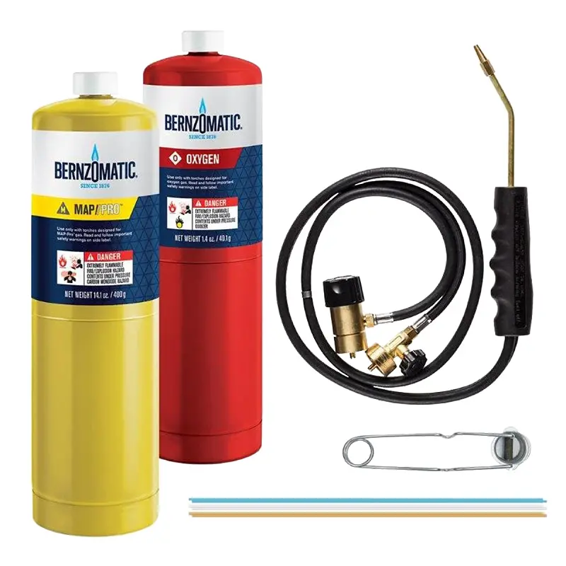 Bernzomatic Wk5500Kc Mapp Gas Brazing Torch Kit – 10-Piece Manual-Ignition Brass System With Oxygen 1