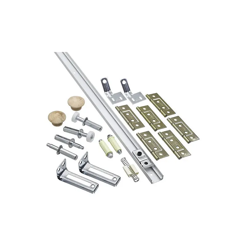Bi-Fold Door Hardware Kit – 60 In Surface-Mount Folding System, Steel Construction, National Hardware N343-731 1