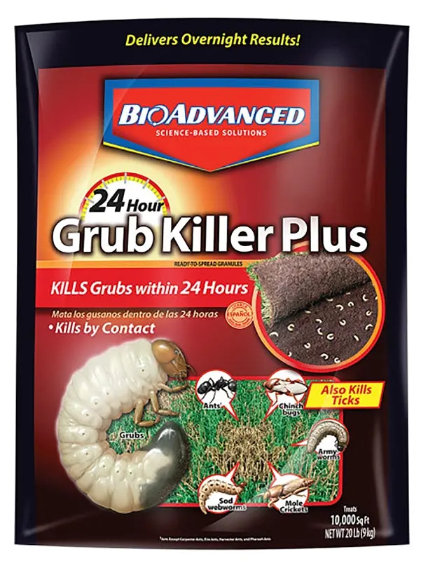 Bioadvanced 700745S Grub Control Granules – 20 Lb Bag, Broadcast Spreader Application, Lawn Treatment 1