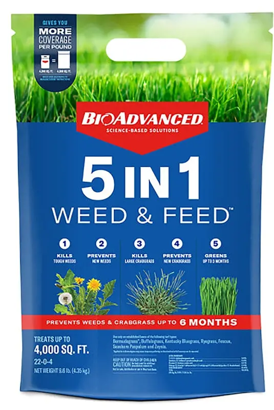 Bioadvanced 704860L Weed & Feed Fertilizer – 9.6-Lb Bag, 22-0-4 Npk Ratio For Lawn Care 1