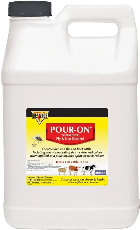 Bonide Revenge Fly & Lice Control – 2.5-Gallon Liquid Pour-On And Spray Treatment For Livestock 1