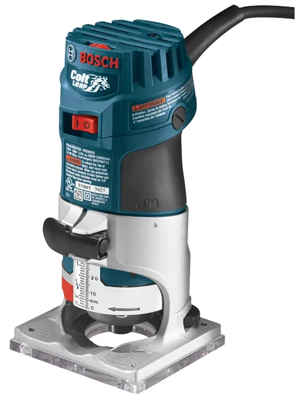 Bosch Pr20Evs Variable-Speed Palm Router – 5.6-Amp Motor, 16,000–35,000 Rpm, 1/4" Collet 1