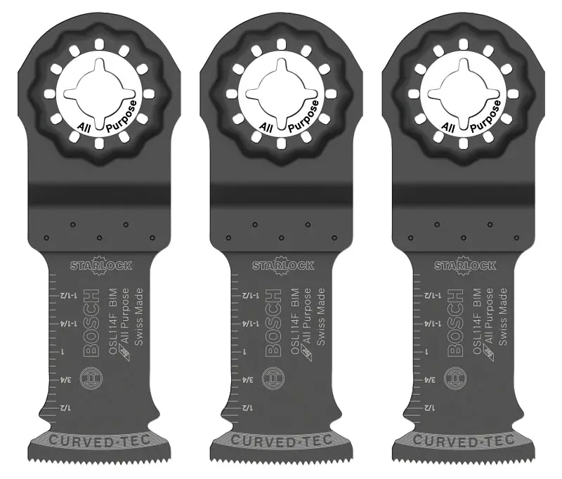 Bosch Starlock Osl114F-3 Bi-Metal Oscillating Saw Blades – 1-1/4", 3-Pack 1