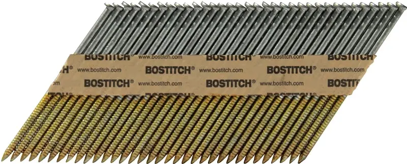 Bostitch 2-1/2" Framing Nails – Clipped Head, Ring Shank, Bright Steel 1