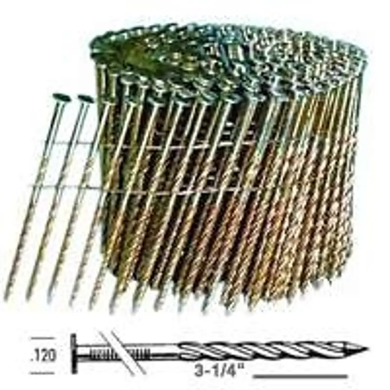 Bostitch C12S120Dg Framing Nails – 3-1/4" Length, 11-Gauge, Thickcoat Finish, Screw Shank, Round Head 1