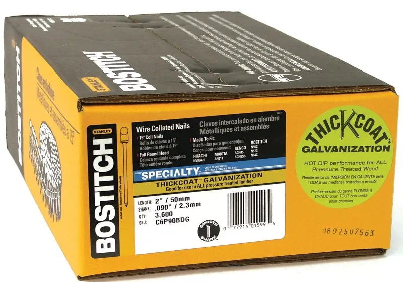Bostitch C6P90Bdg 2 In Thickcoat Siding Nails – Smooth Shank, Steel 1