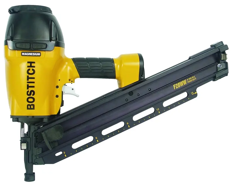 Bostitch F28Ww Framing Nailer – 28-Degree Wire-Weld Collation, 100-Staple Magazine, Low 0.075 Cfm 1