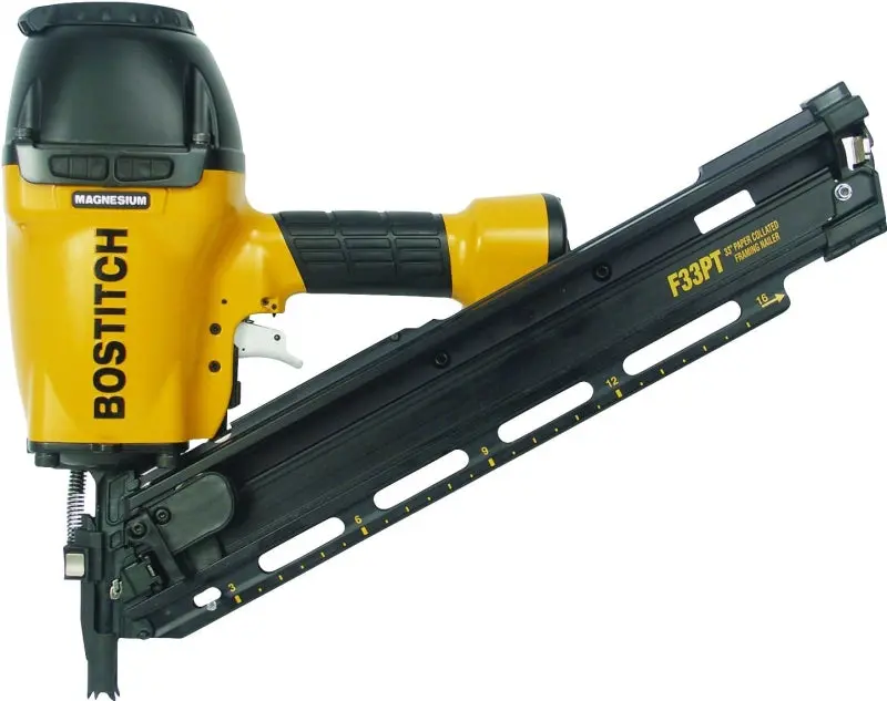 Bostitch F33Pt Heavy-Duty Framing Nailer – 30-Degree Paper-Collated, 80-Staple Magazine, 2"–3-1/2" 1