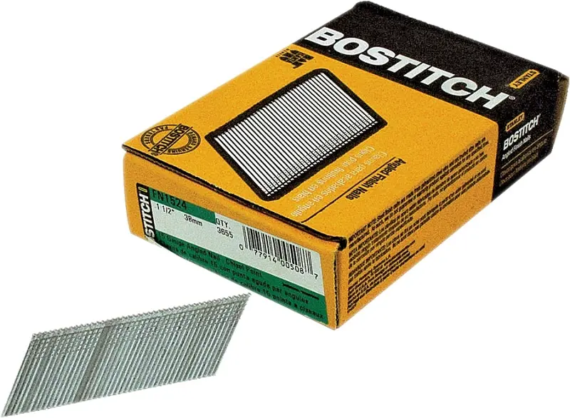 Bostitch Fn1524 Galvanized Finish Nails – 1-1/2" Length, 15-Gauge, Round Head, Smooth Shank 1