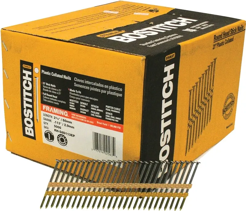 Bostitch Framing Nail – 2-3/8-Inch, 12-Gauge, Full Round Head, Smooth Shank, Collated Or Bulk Format 1