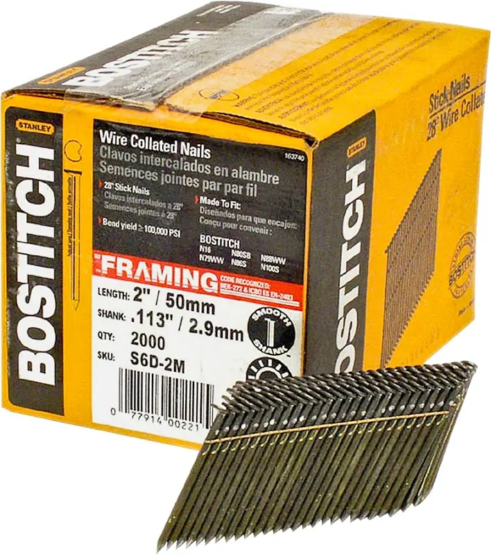 Bostitch S6D-Fh Full-Head Framing Nail – 2 Inches, Steel, Smooth Shank 1
