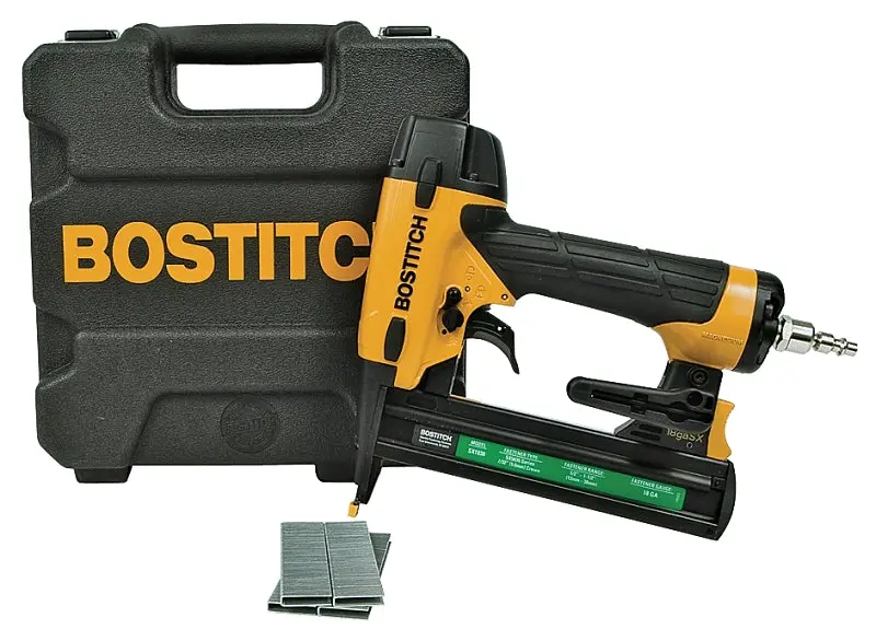 Bostitch Sx1838K Narrow-Crown Pneumatic Stapler Kit – 7/32" Crown, 1/2"–1-1/2" Staples 1