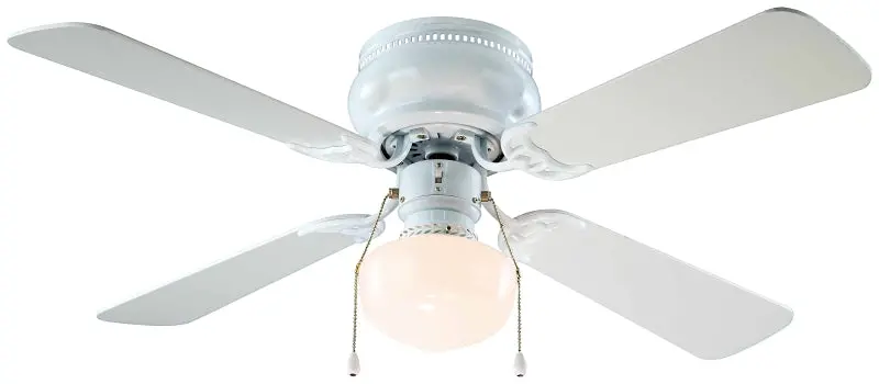 Boston Harbor 42 In Ceiling Fan With Light – 4-Blade Bleached Oak & White Design, 3-Speed Control 1