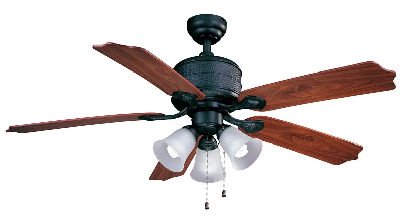 Boston Harbor Ac362+3L-Ni-3L Ceiling Fan – 52-Inch Sweep, 5-Blade Mdf Design, Natural Iron Finish 1