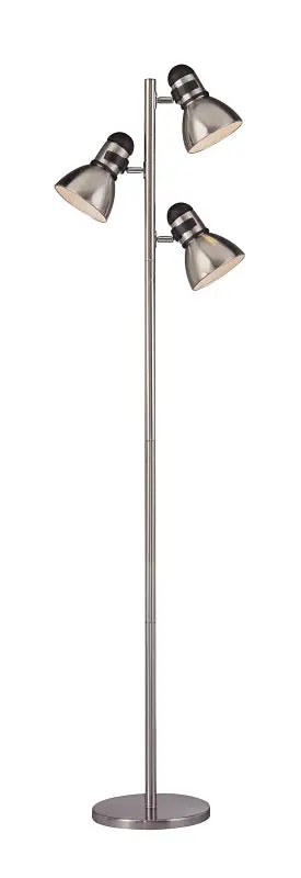 Boston Harbor Tl-Tree-134 Decorative Tree Lamp – 120V, 180W Three-Bulb Incandescent Fixture, Satin Nickel Metal Frame 1