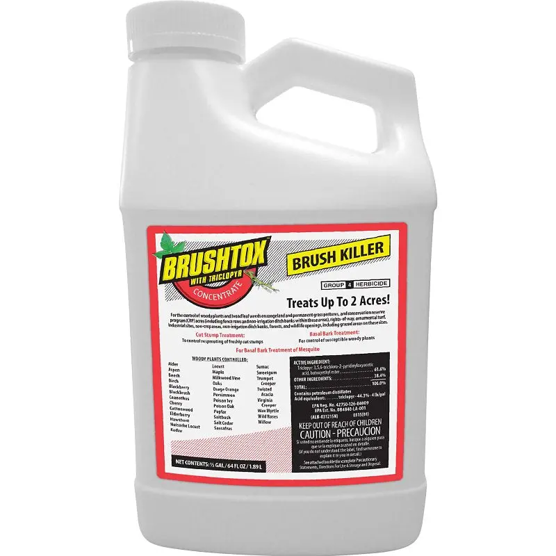 Brushtox 75261 Concentrated Brush Control Herbicide – Light Yellow Liquid, 64 Oz Bottle 1