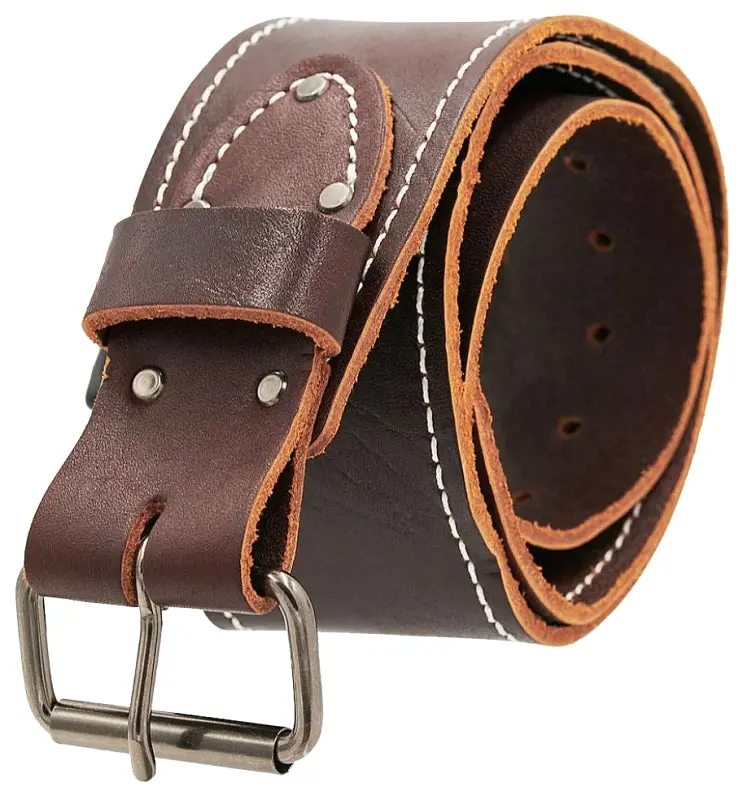 Bucket Boss 30–42-Inch Adjustable Leather Tool Belt With Heavy-Duty Brown Construction 1