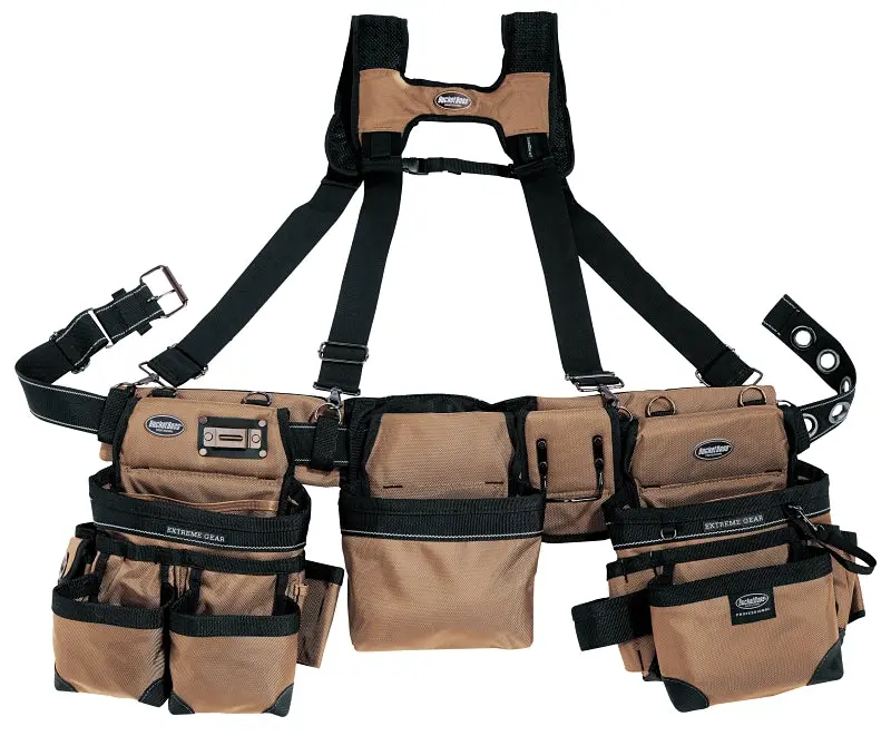 Bucket Boss 55185-Tn Framer’S Tool Rig – 29-Pocket, Tan Poly Fabric, Adjustable 52 In Waist 1