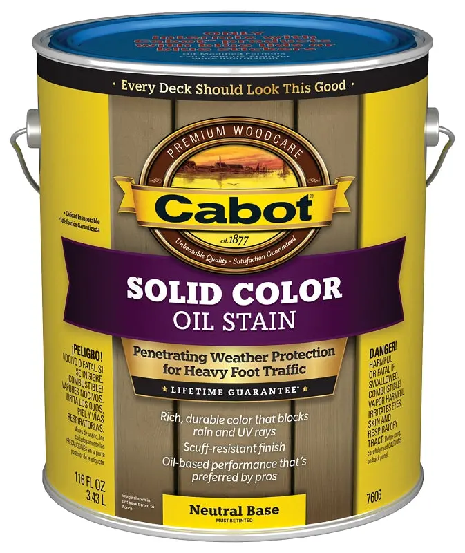 Cabot 140.0007606.007 Opaque Deck Stain – Neutral Base, 1-Gallon Liquid Formula 1